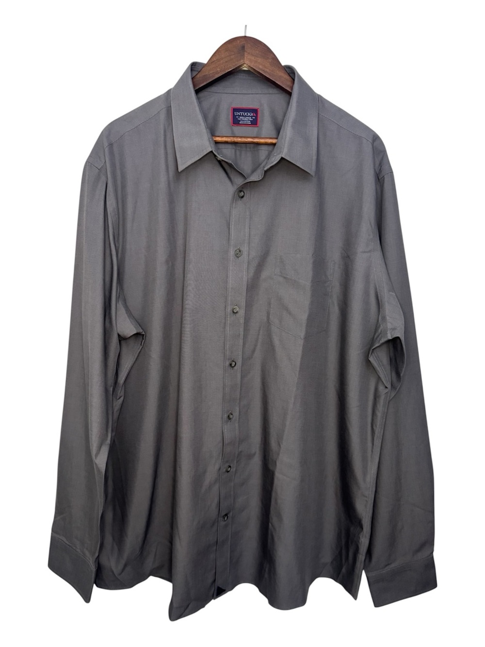 UNTUCKit Button Down Shirt Men XXX-Large Charcoal Gray Long Sleeve NEVER WORN